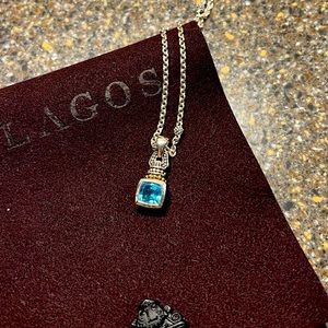 Lagos Swiss Blue Topaz Pendant Necklace